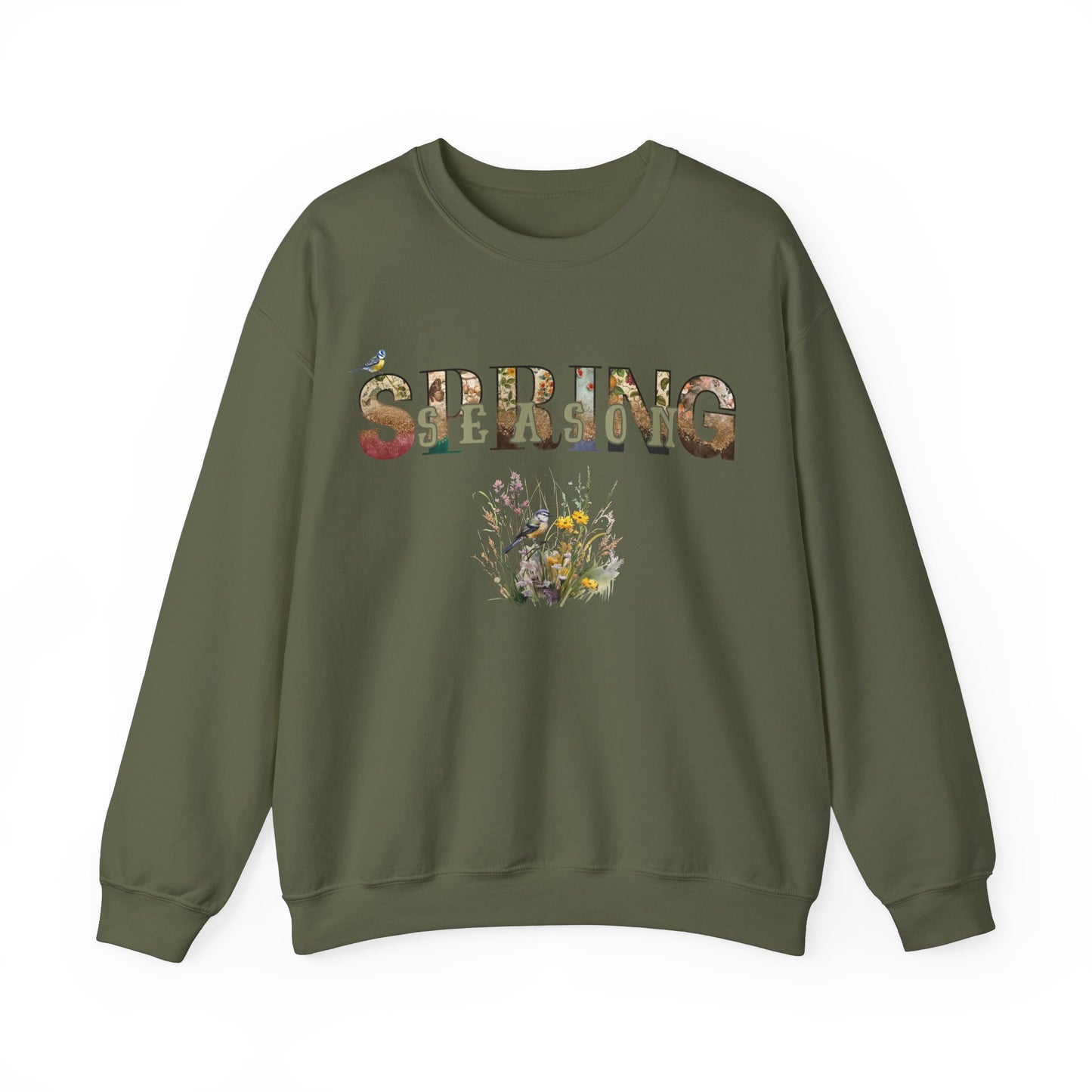 Spring Season Heavy Blend Crewneck Sweatshirt - Warm Unisex Jumper Women, Cozy Pullover for Springtime, Soft Cotton Blend