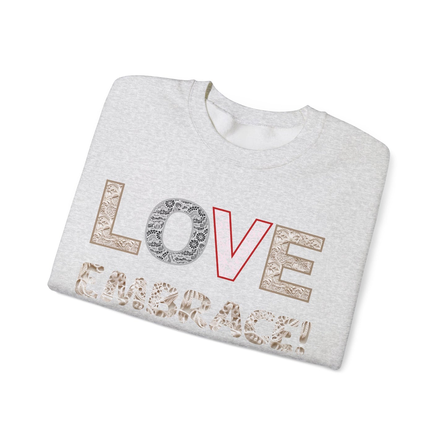 Love Embrace Sweatshirt, Cozy Winter Pullover, Warm Hug Jumper, Comfortable Clothing, Soft Anniversary Gift, Gender Neutral