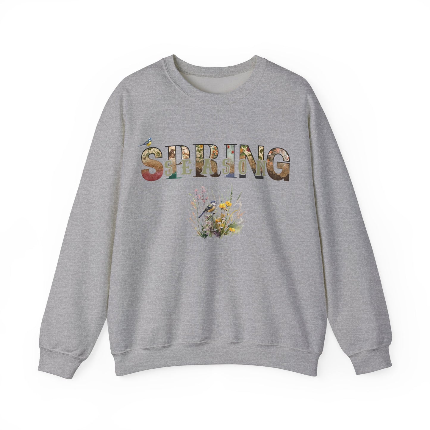 Spring Season Heavy Blend Crewneck Sweatshirt - Warm Unisex Jumper Women, Cozy Pullover for Springtime, Soft Cotton Blend