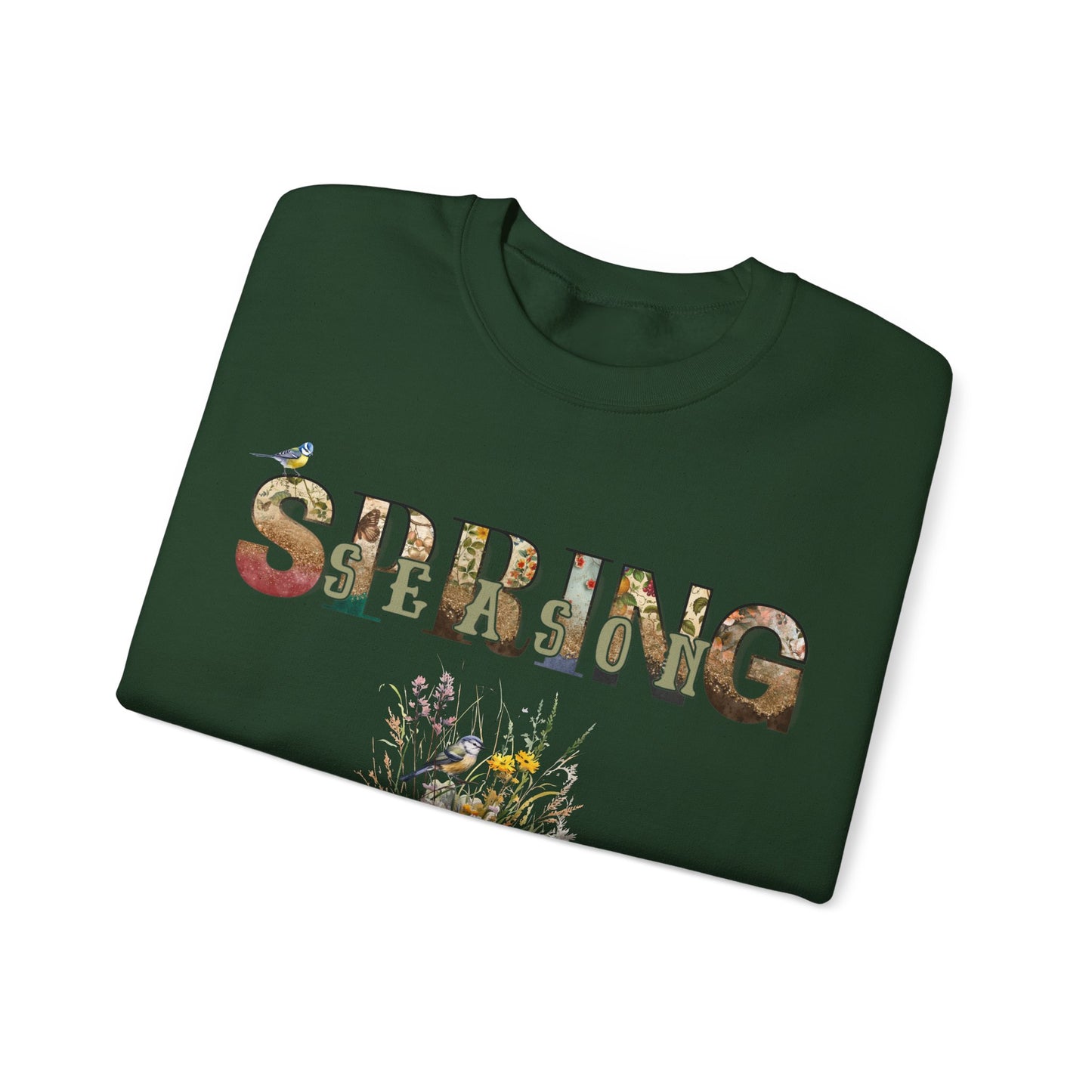 Spring Season Heavy Blend Crewneck Sweatshirt - Warm Unisex Jumper Women, Cozy Pullover for Springtime, Soft Cotton Blend