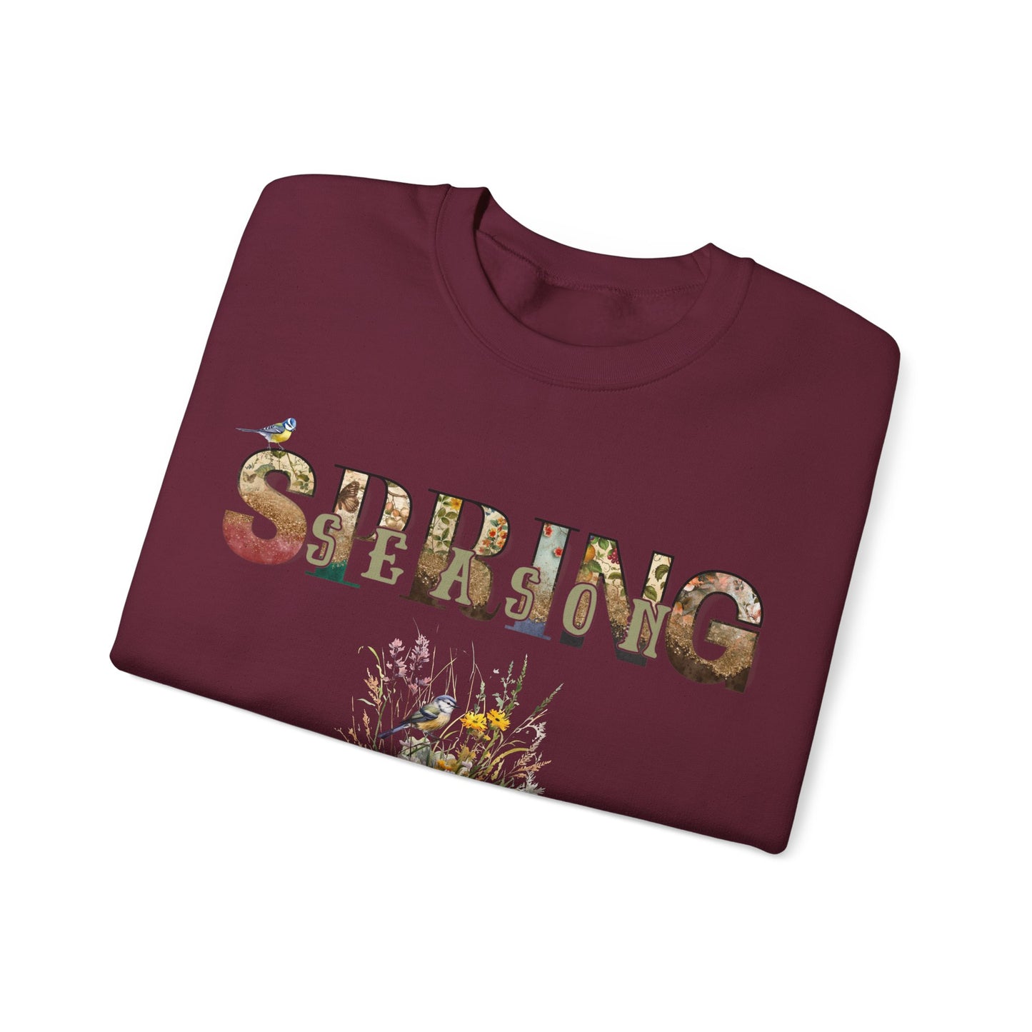 Spring Season Heavy Blend Crewneck Sweatshirt - Warm Unisex Jumper Women, Cozy Pullover for Springtime, Soft Cotton Blend