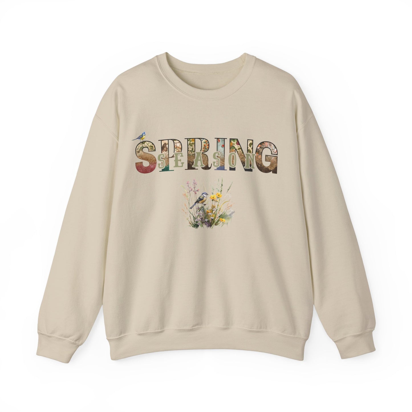 Spring Season Heavy Blend Crewneck Sweatshirt - Warm Unisex Jumper Women, Cozy Pullover for Springtime, Soft Cotton Blend
