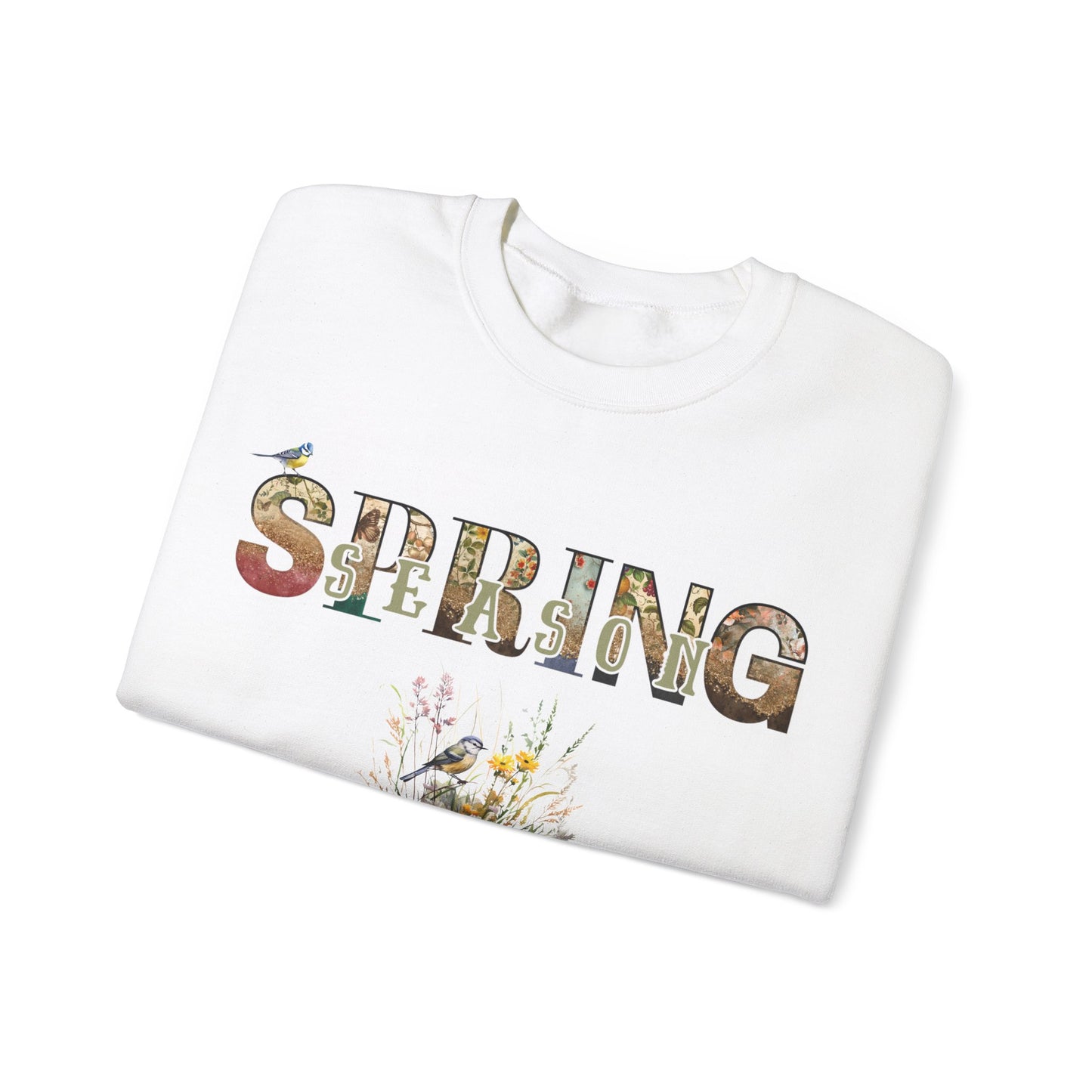Spring Season Heavy Blend Crewneck Sweatshirt - Warm Unisex Jumper Women, Cozy Pullover for Springtime, Soft Cotton Blend