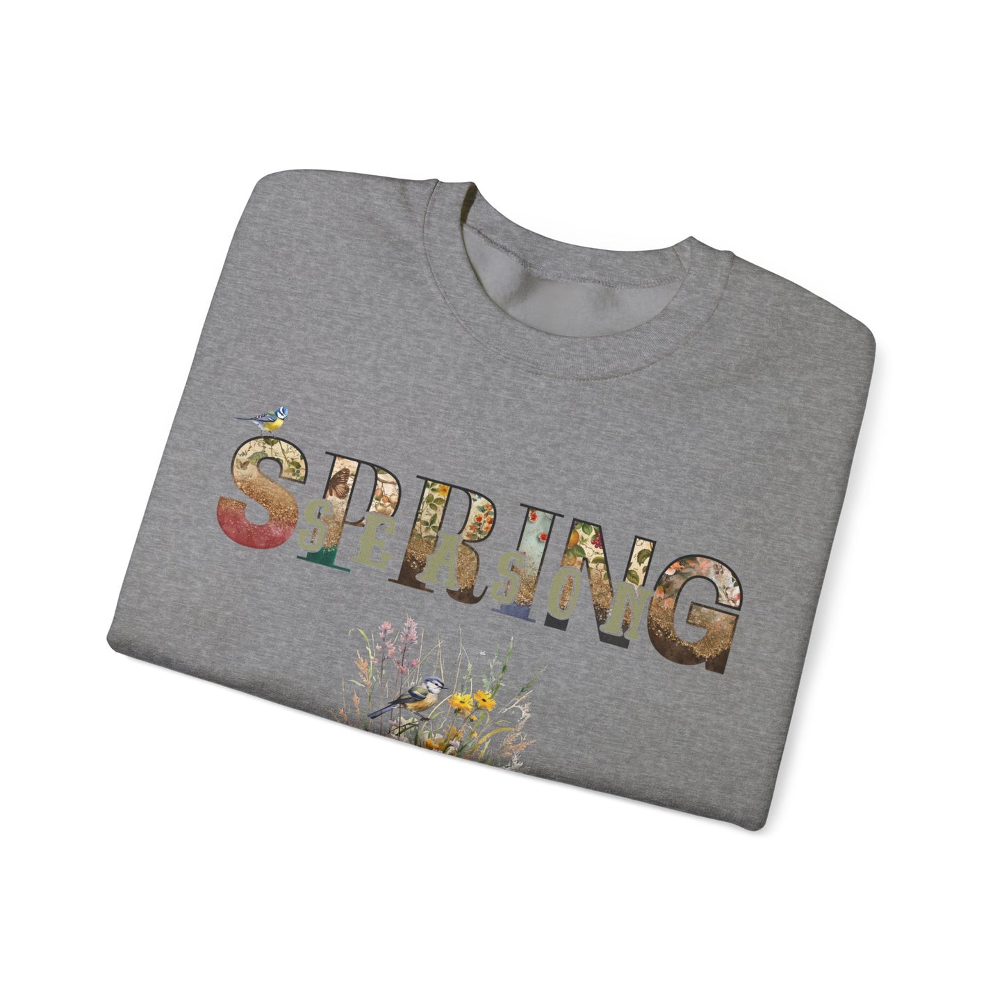 Spring Season Heavy Blend Crewneck Sweatshirt - Warm Unisex Jumper Women, Cozy Pullover for Springtime, Soft Cotton Blend