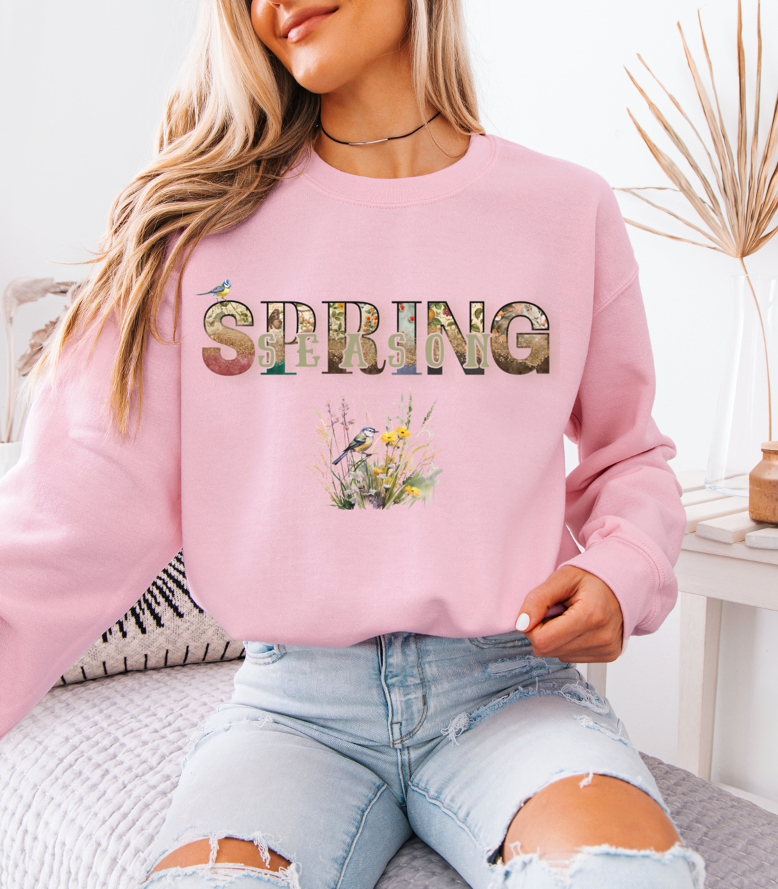 Spring Season Heavy Blend Crewneck Sweatshirt - Warm Unisex Jumper Women, Cozy Pullover for Springtime, Soft Cotton Blend