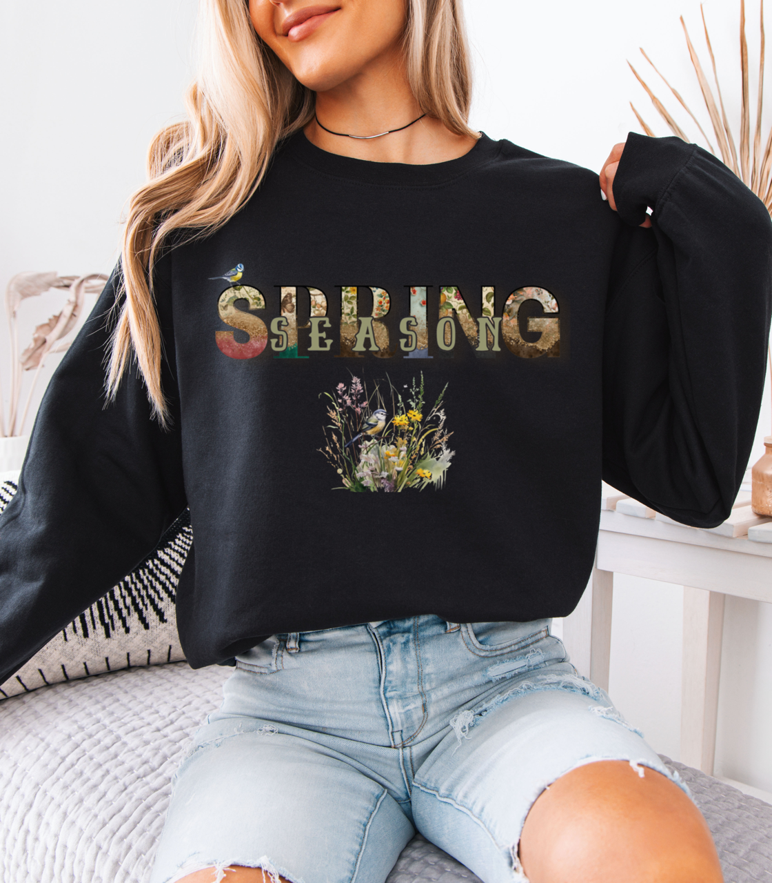 Spring Season Heavy Blend Crewneck Sweatshirt - Warm Unisex Jumper Women, Cozy Pullover for Springtime, Soft Cotton Blend
