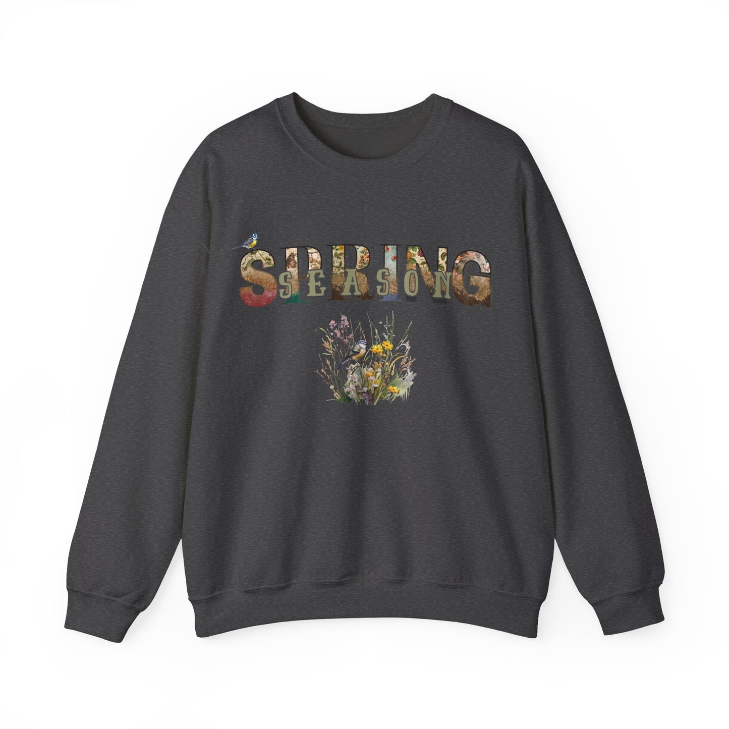 Spring Season Heavy Blend Crewneck Sweatshirt - Warm Unisex Jumper Women, Cozy Pullover for Springtime, Soft Cotton Blend