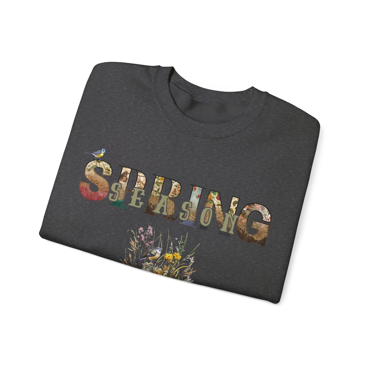Spring Season Heavy Blend Crewneck Sweatshirt - Warm Unisex Jumper Women, Cozy Pullover for Springtime, Soft Cotton Blend