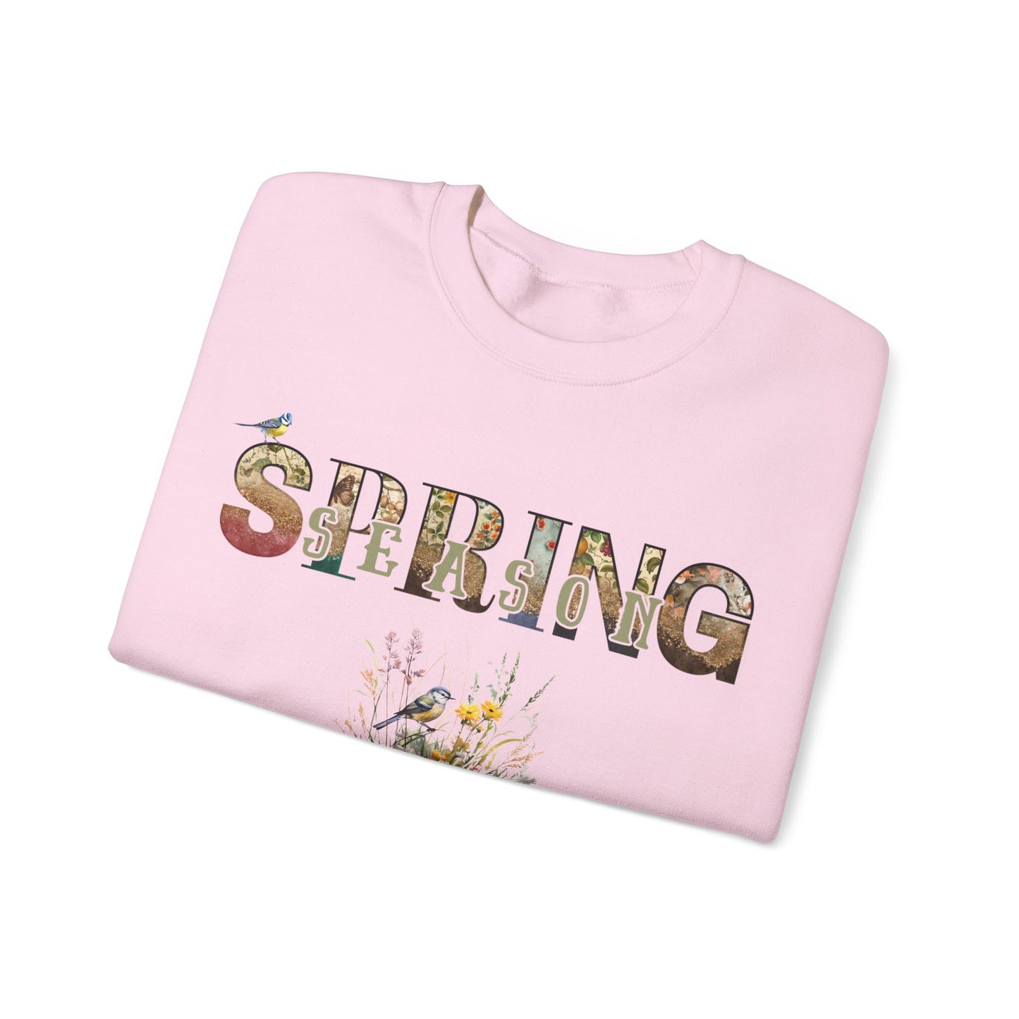 Spring Season Heavy Blend Crewneck Sweatshirt - Warm Unisex Jumper Women, Cozy Pullover for Springtime, Soft Cotton Blend