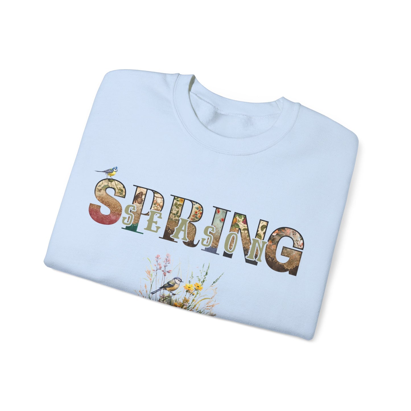 Spring Season Heavy Blend Crewneck Sweatshirt - Warm Unisex Jumper Women, Cozy Pullover for Springtime, Soft Cotton Blend
