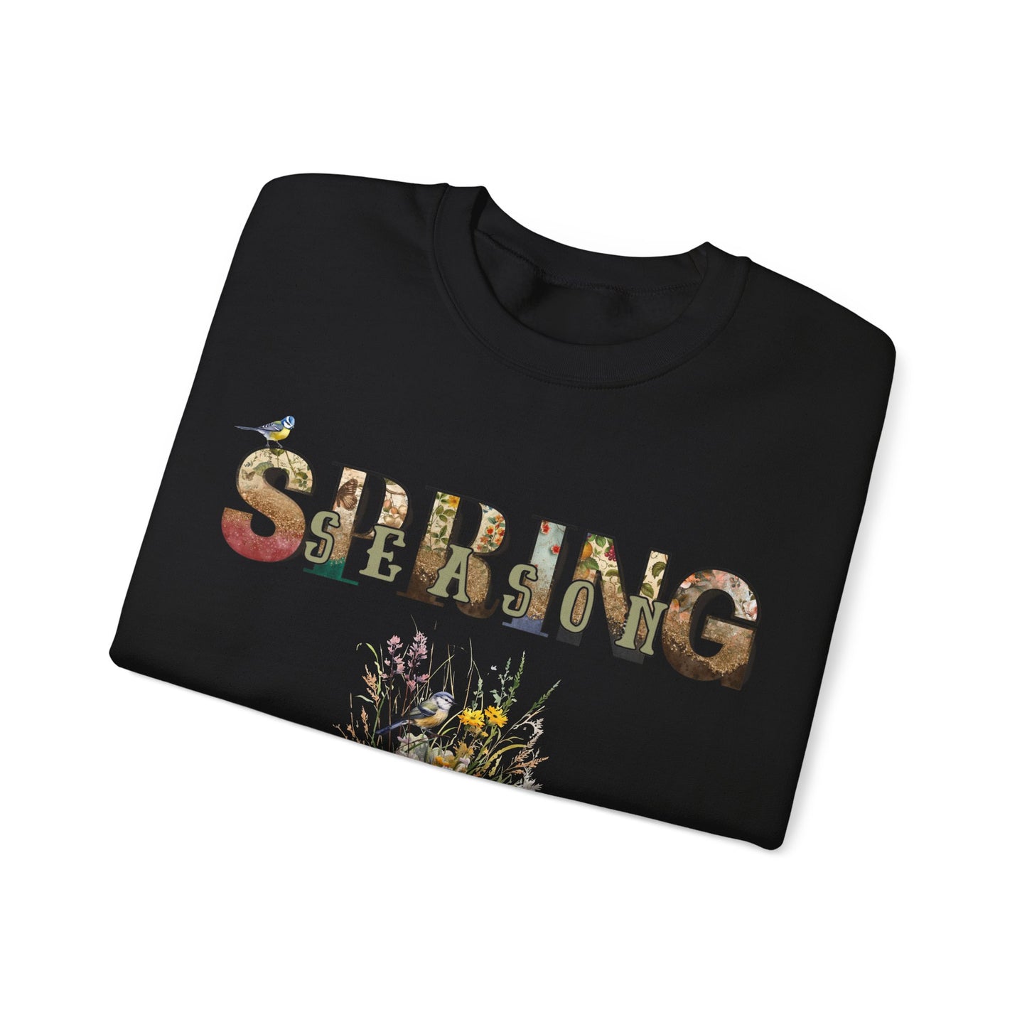 Spring Season Heavy Blend Crewneck Sweatshirt - Warm Unisex Jumper Women, Cozy Pullover for Springtime, Soft Cotton Blend