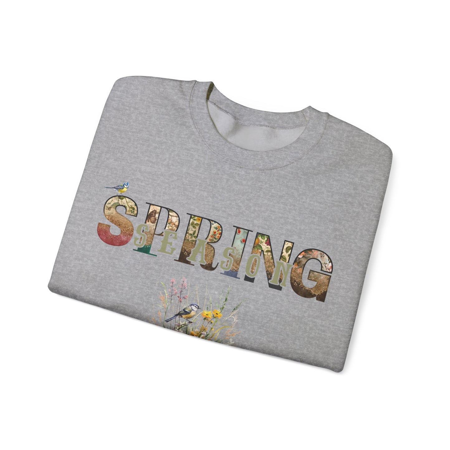 Spring Season Heavy Blend Crewneck Sweatshirt - Warm Unisex Jumper Women, Cozy Pullover for Springtime, Soft Cotton Blend