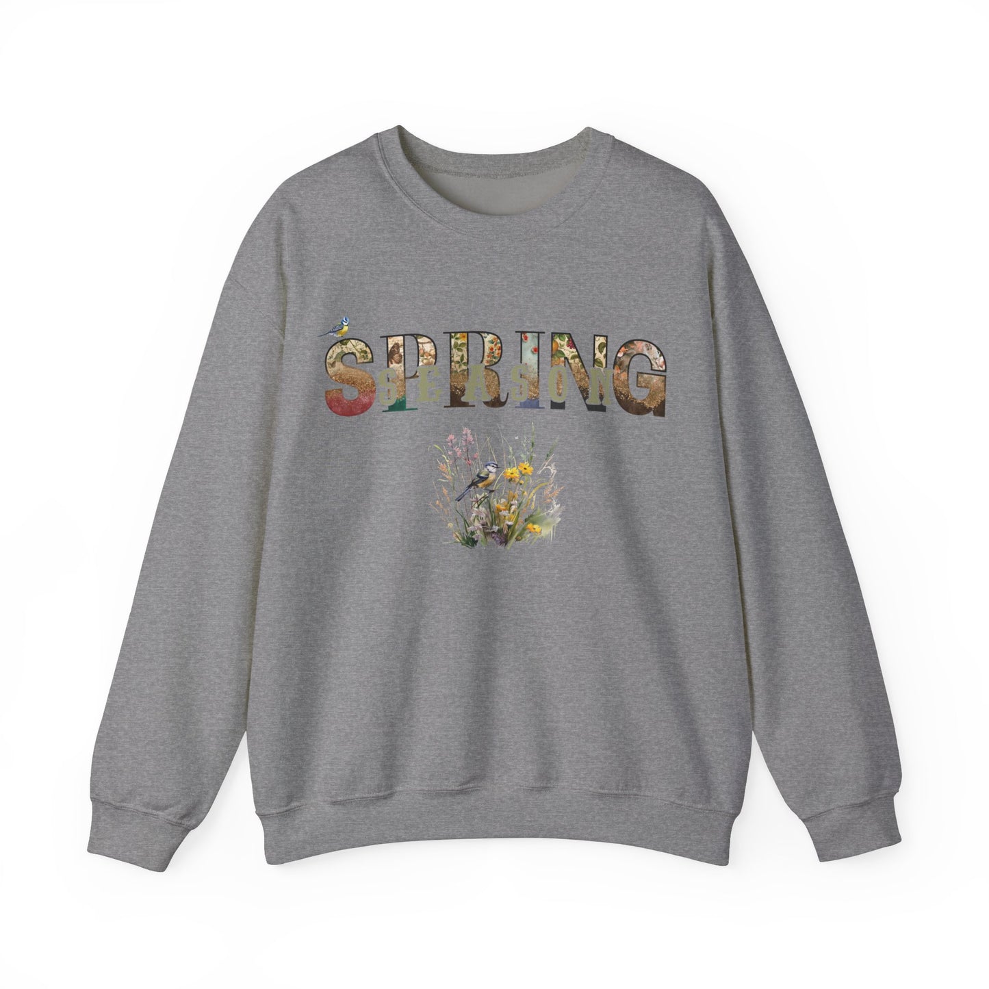 Spring Season Heavy Blend Crewneck Sweatshirt - Warm Unisex Jumper Women, Cozy Pullover for Springtime, Soft Cotton Blend