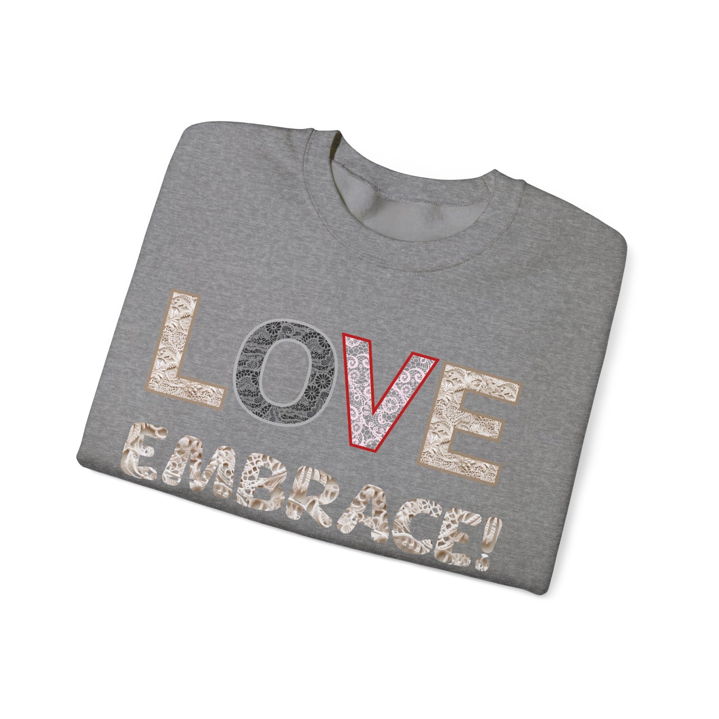 Love Embrace Sweatshirt, Cozy Winter Pullover, Warm Hug Jumper, Comfortable Clothing, Soft Anniversary Gift, Gender Neutral