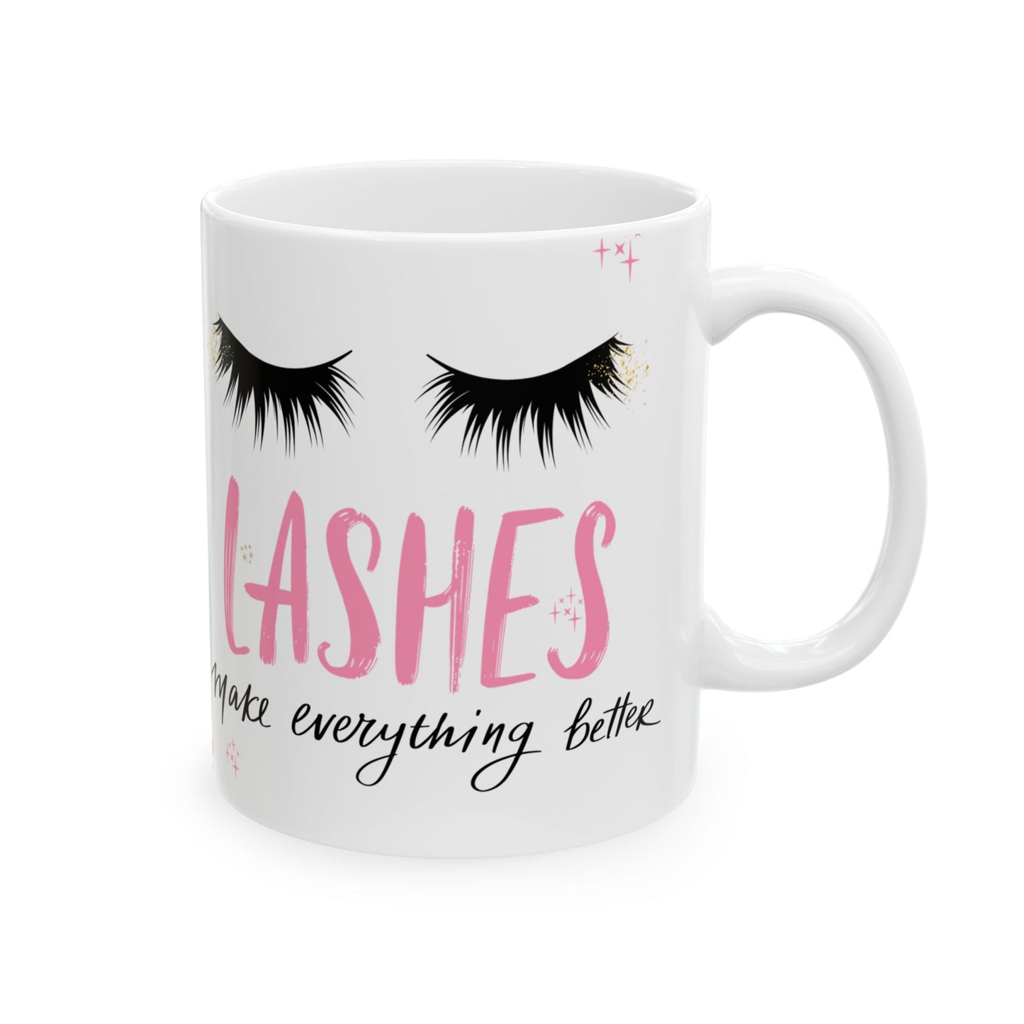 Eyelashes Ceramic Mug, Coffee & Tea Lover Gift, Eyes Lashes Lovers Cup, 11oz, 15oz, Cute Makeup Mug