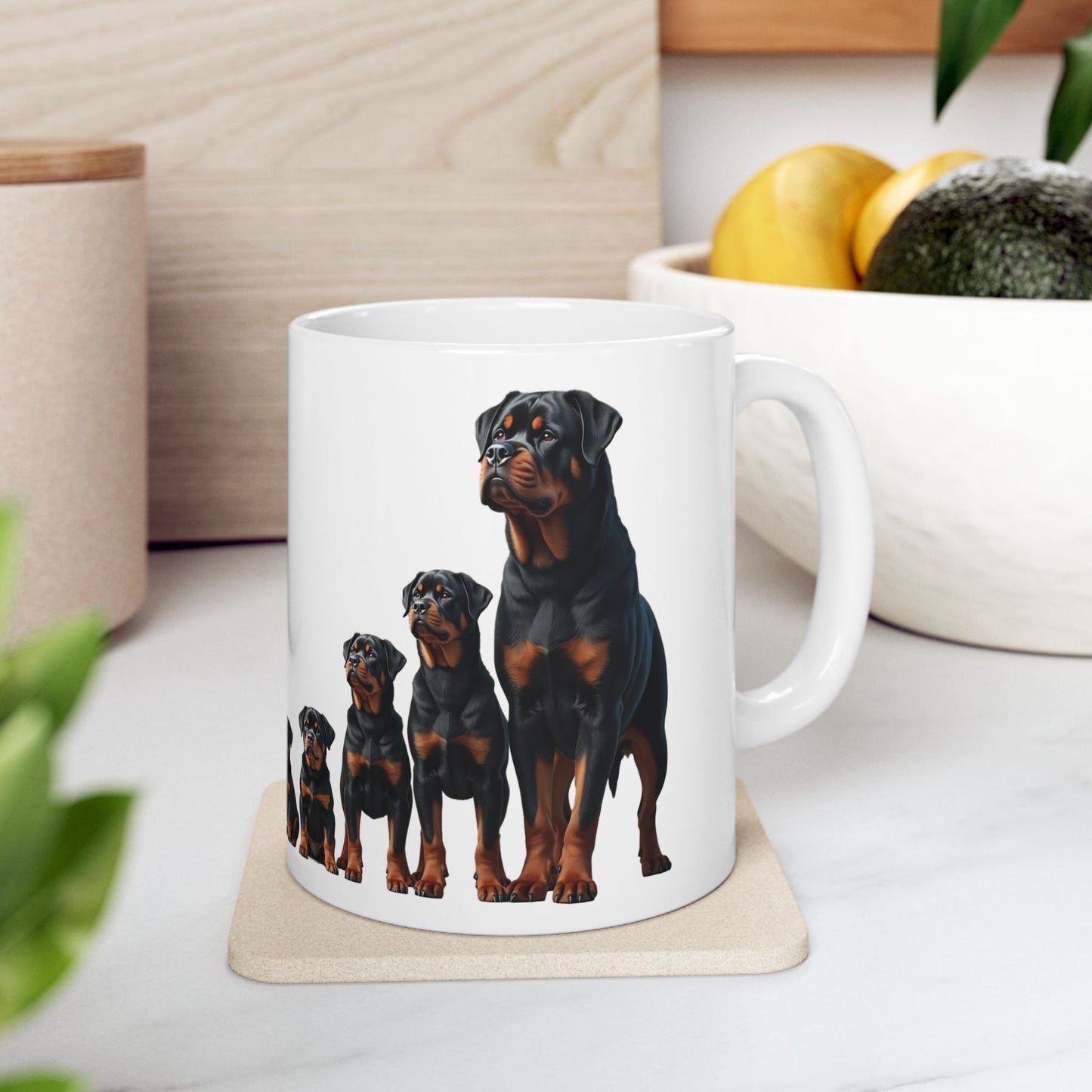 Rottweiler Ceramic Mug, Dog and Tea Coffee Lover Gift, 11oz 15oz Cup for Pet Owners, Animal Enthusiast Present, Funny Dog Quote, Pet Parent