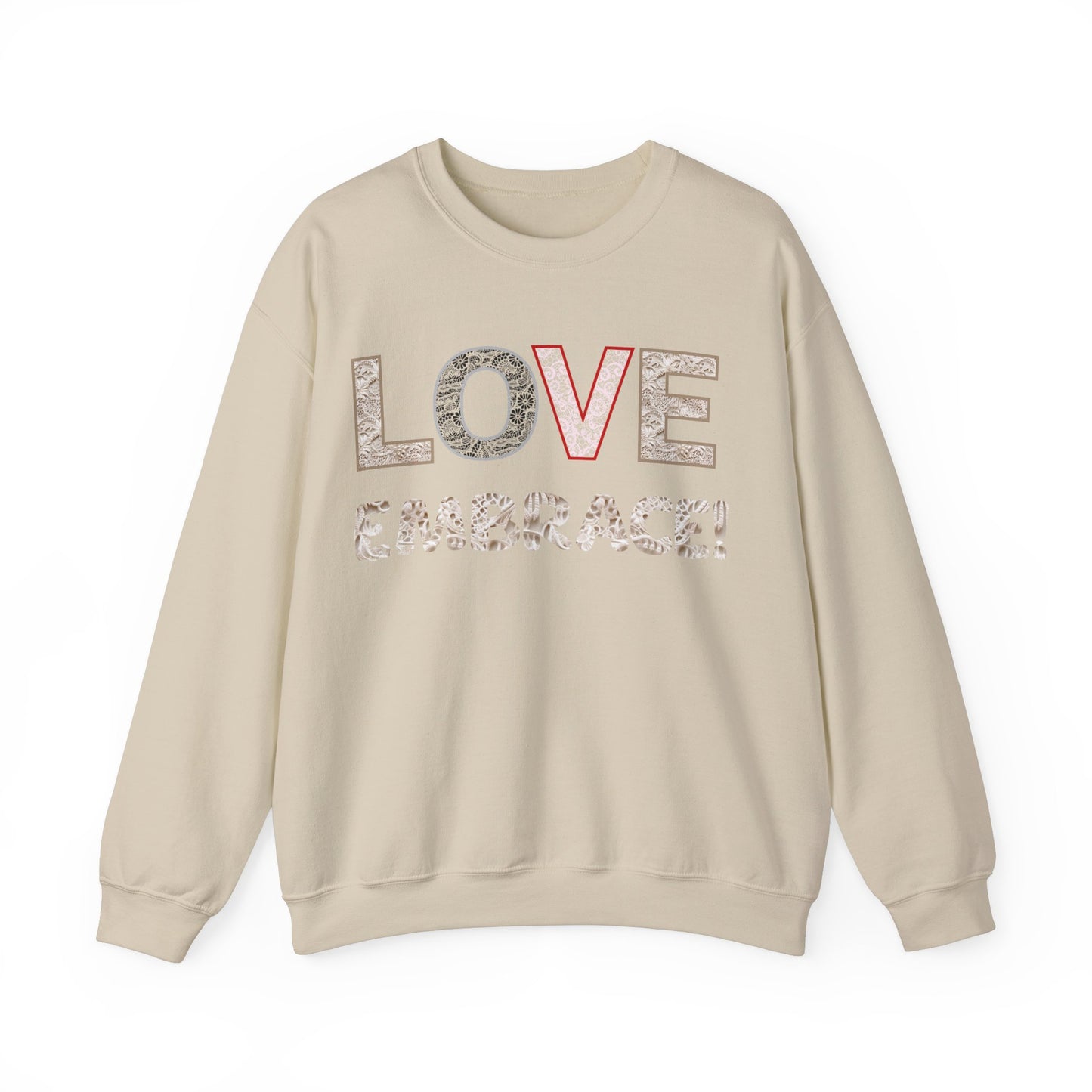 Love Embrace Sweatshirt, Cozy Winter Pullover, Warm Hug Jumper, Comfortable Clothing, Soft Anniversary Gift, Gender Neutral