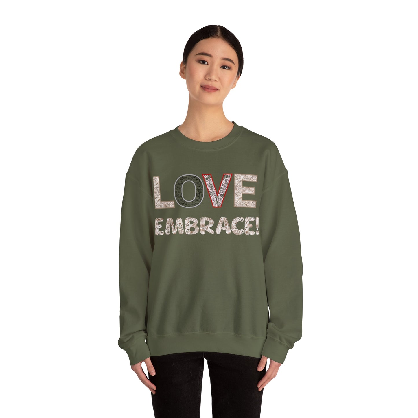 Love Embrace Sweatshirt, Cozy Winter Pullover, Warm Hug Jumper, Comfortable Clothing, Soft Anniversary Gift, Gender Neutral