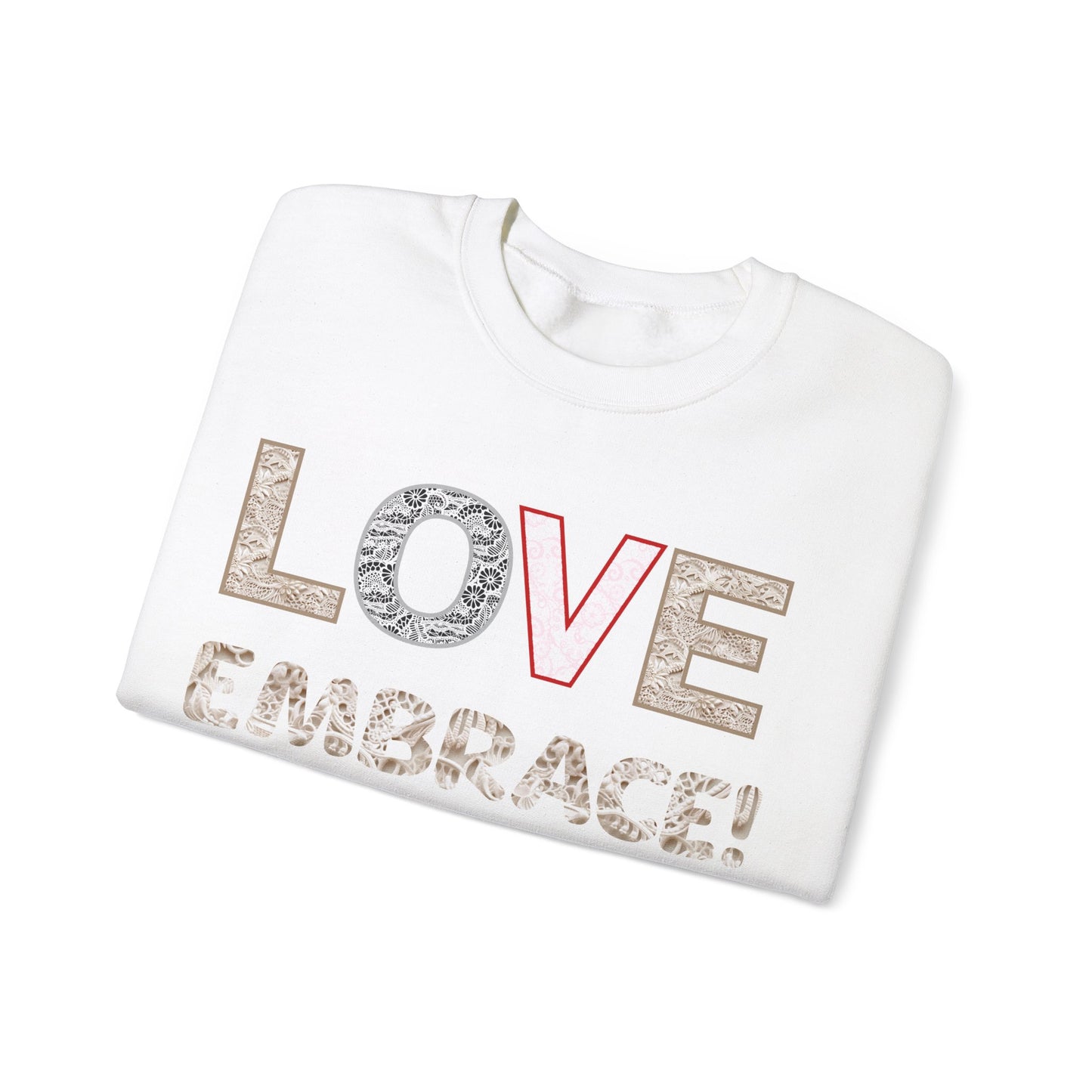 Love Embrace Sweatshirt, Cozy Winter Pullover, Warm Hug Jumper, Comfortable Clothing, Soft Anniversary Gift, Gender Neutral