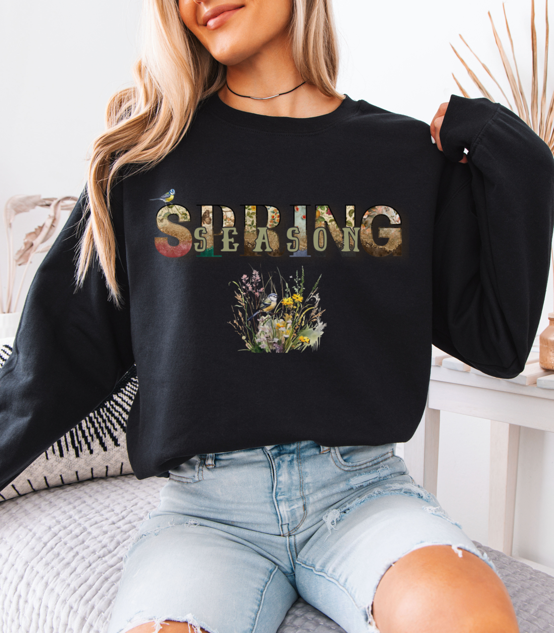 Spring Season Heavy Blend Crewneck Sweatshirt - Warm Unisex Jumper  Women, Cozy Pullover for Springtime, Soft Cotton Blend