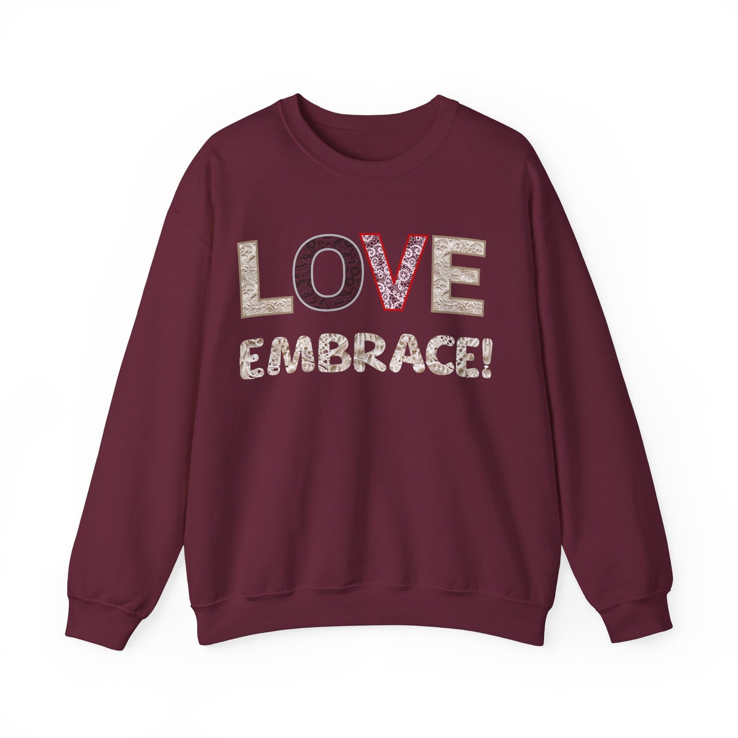 Love Embrace Sweatshirt, Cozy Winter Pullover, Warm Hug Jumper, Comfortable Clothing, Soft Anniversary Gift, Gender Neutral