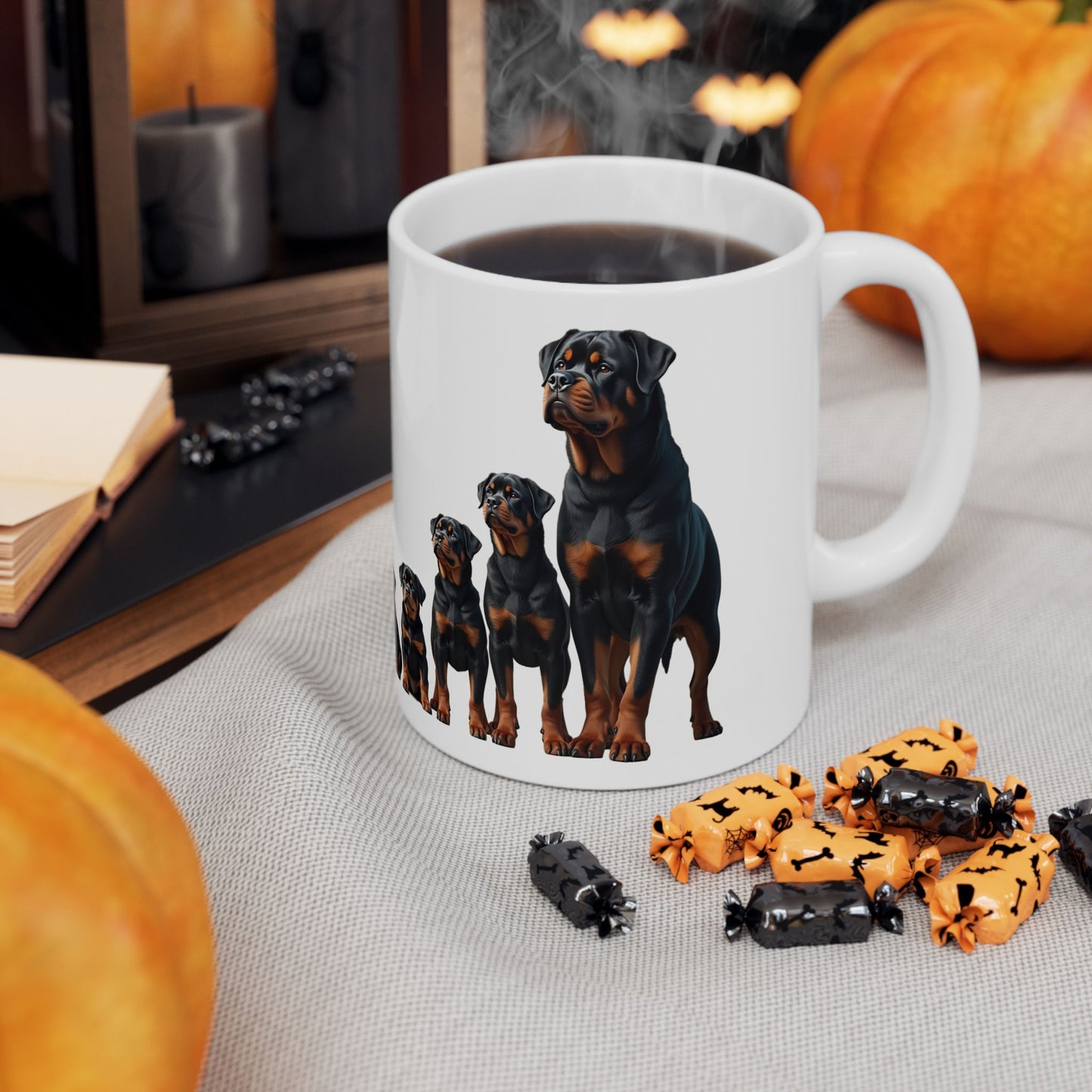 Rottweiler Ceramic Mug, Dog and Tea Coffee Lover Gift, 11oz 15oz Cup for Pet Owners, Animal Enthusiast Present, Funny Dog Quote, Pet Parent