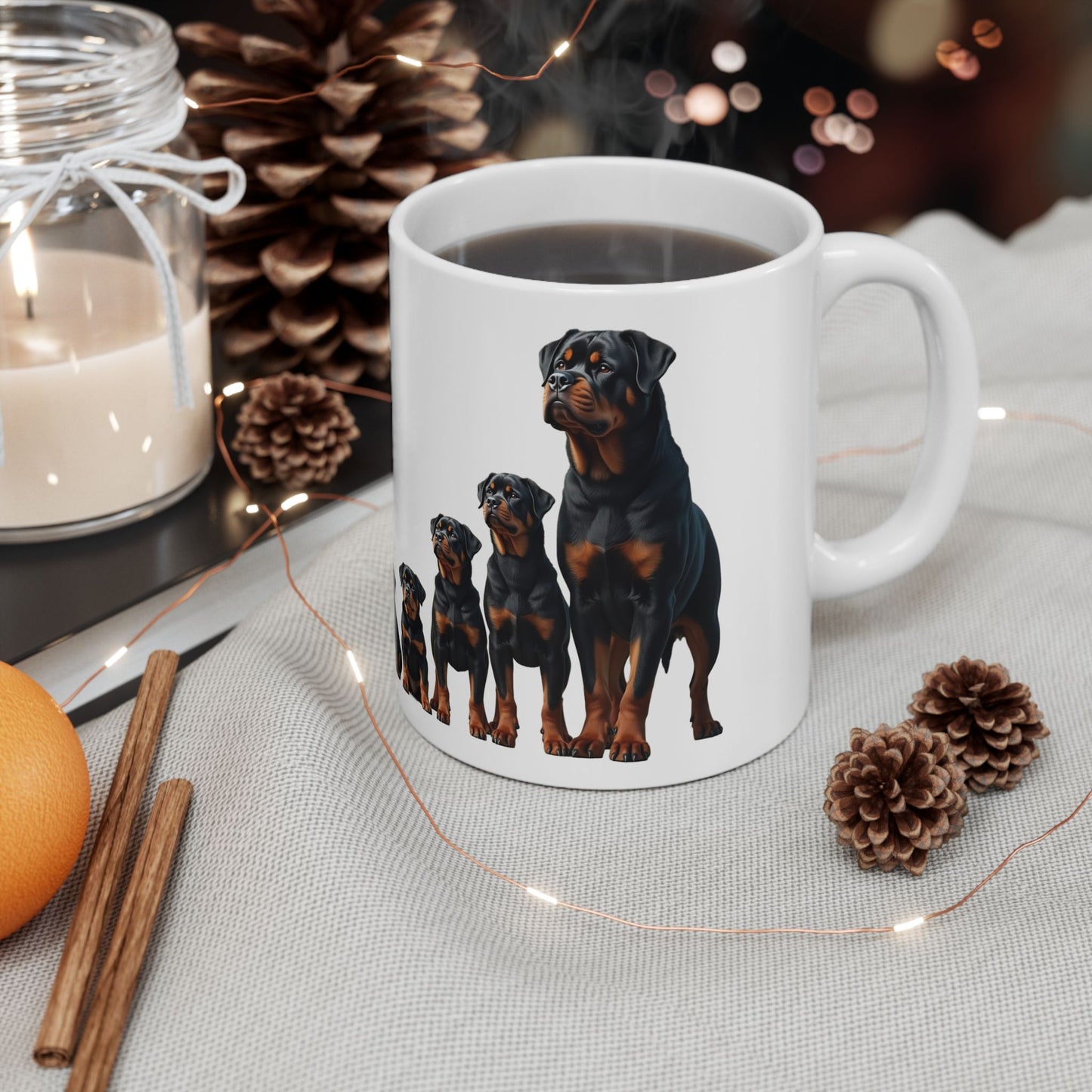 Rottweiler Ceramic Mug, Dog and Tea Coffee Lover Gift, 11oz 15oz Cup for Pet Owners, Animal Enthusiast Present, Funny Dog Quote, Pet Parent