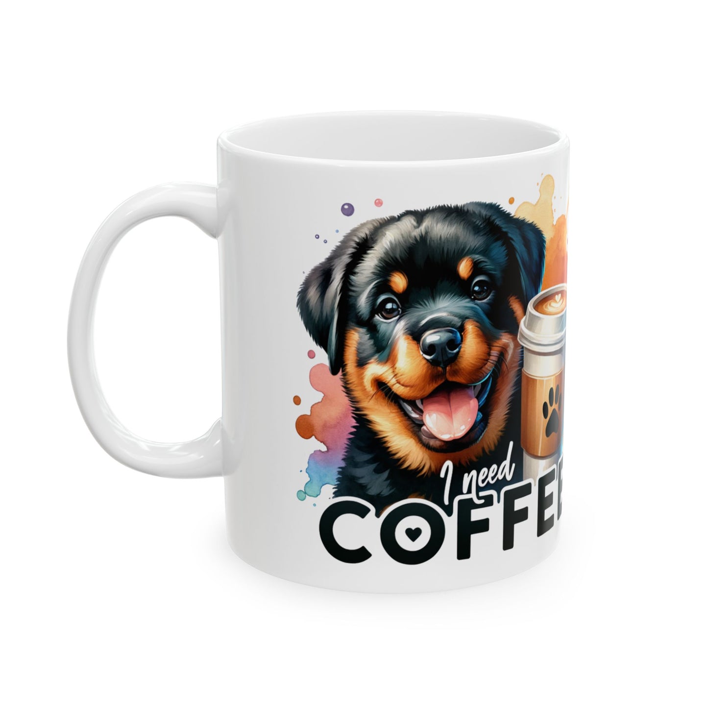 Rottweiler Ceramic Mug, Dog and Tea Coffee Lover Gift, 11oz 15oz Cup for Pet Owners, Animal Enthusiast Present, Funny Dog Quote, Pet Parent