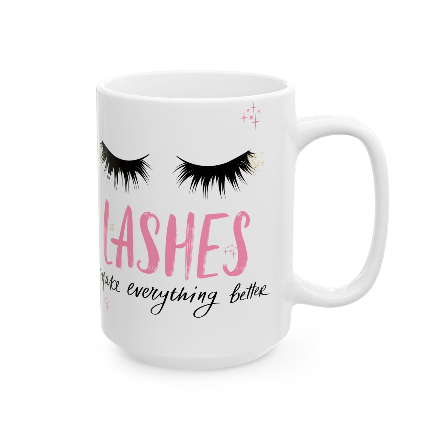 Eyelashes Ceramic Mug, Coffee & Tea Lover Gift, Eyes Lashes Lovers Cup, 11oz, 15oz, Cute Makeup Mug